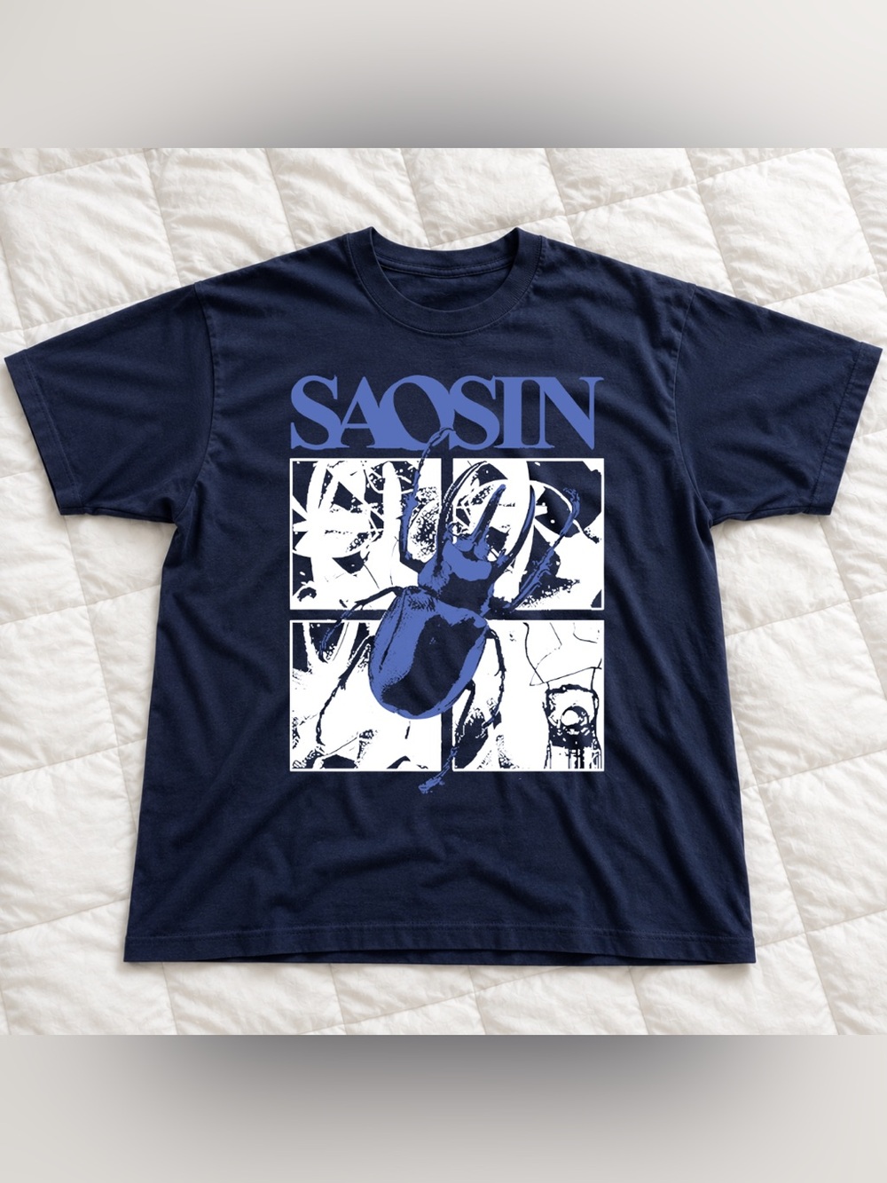Navy Saosin Graphic Band T-Shirt - Vintage Retro 90s Style